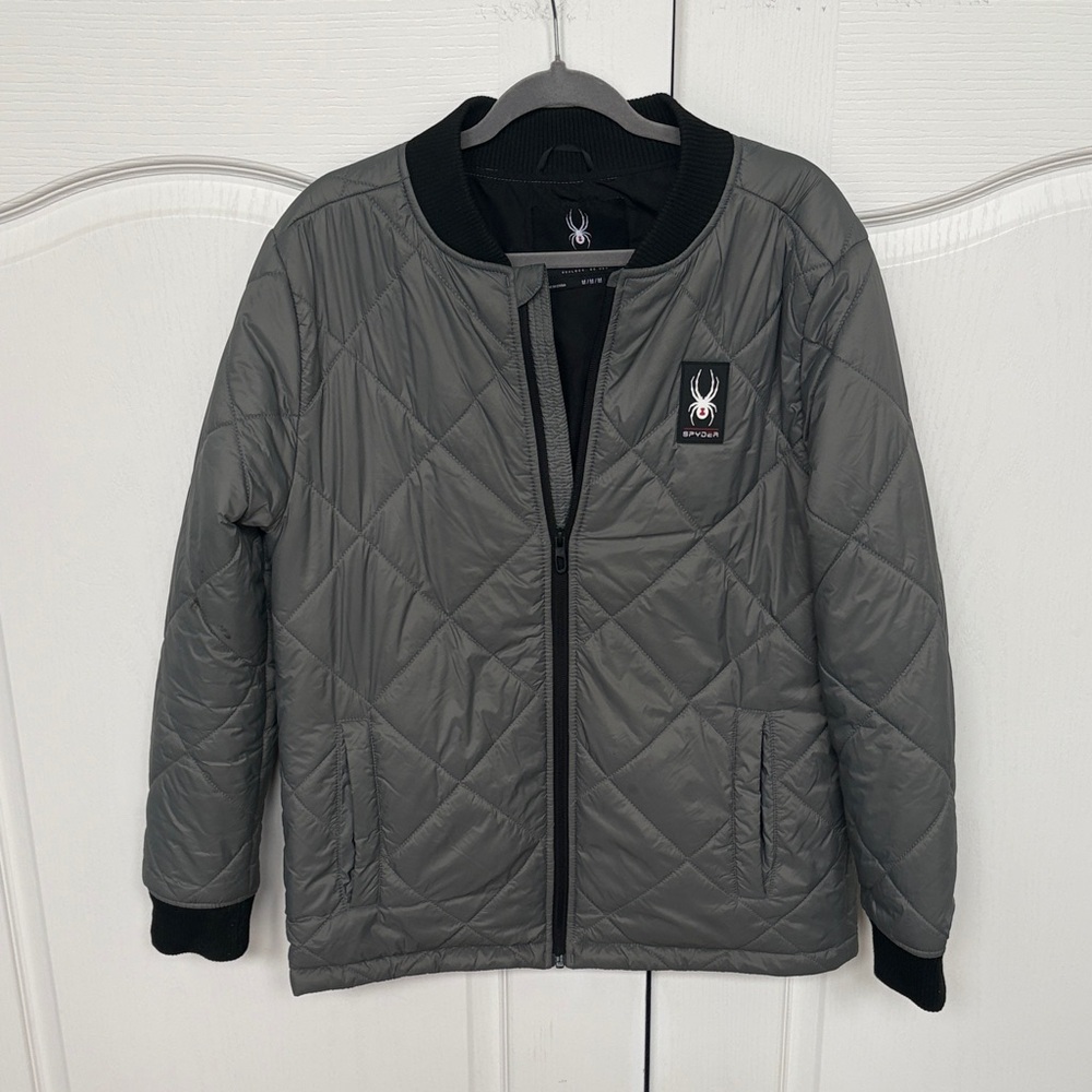 Spyder Men's Quilted Gray Puffer Jacket